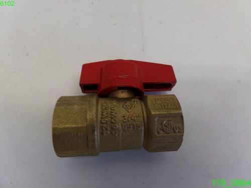 BUGATTI 3/4&#034; NPT BRASS GAS BALL VALVE- NEW