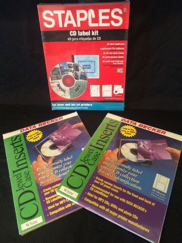 NEW Staples CD Label Kit 2-Data Becker CD Insert