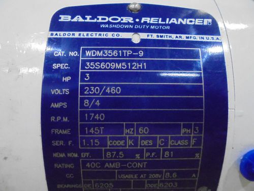 BALDOR WDM3561 TP-9 MOTOR *NEW NO BOX*