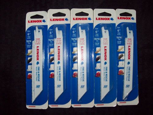 10pc 6&#034; 10/14 TPI Bi Metal FIRE &amp; RESCUE Sawzall Recip LENOX Ripper Demo Blades