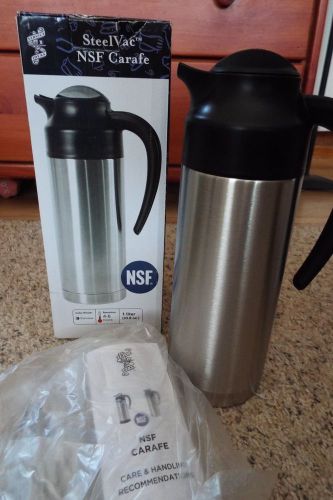 SERVICE IDEAS STANLESS STEEL 1 LITER NSF CARAFE - 33.8 oz S2SN100- FREE SHIPPING