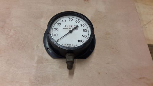 Large 5&#034; vintage trerice pressure gauge, steam, steampunk lamp for sale