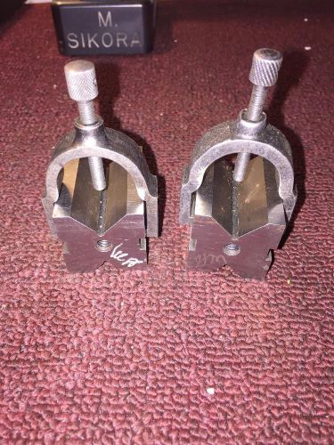 Starrett #278 Pair V Blocks &amp; Clamps Matched Set 1/4-20NC