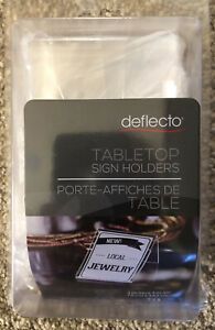 Deflecto Mini Tabletop Sign Holder, 3 in x 4 in, Set of 6, New in Packaging