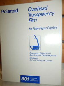 vtg 1991 expired Polaroid 501 Overhead Transparency Film 100 sheets