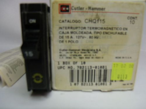 Cutler Hammer CHQ115 FITS SQUARE D 15 amp SINGLE POLE BOX OF 10