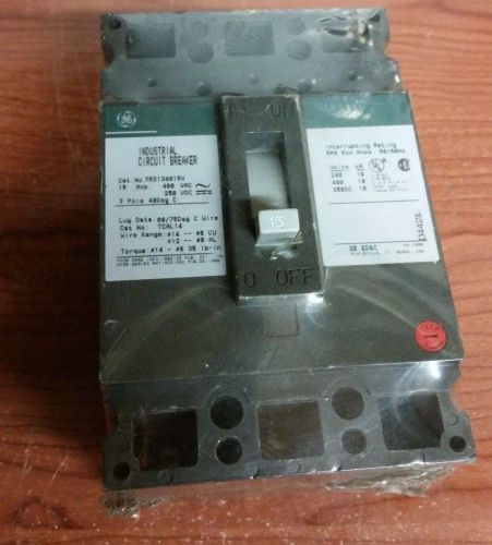 Ge ted134015v 15 amp 480 vac circuit breaker for sale