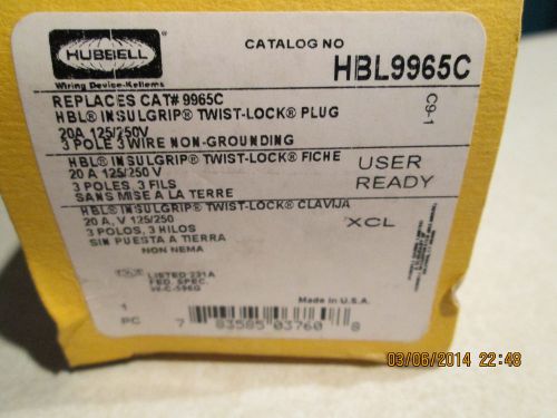 Hubbell HBL9965C Twist Lock Plug (NIB)