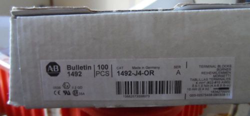 100 Pcs. Allen-Bradley 1492 1492-J4 1492-J4-OR Terminal Block End Caps Din Rail