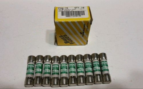 NEW BUSSMAN TRON FNQ-15 TIME DELAY FUSES.QTY10