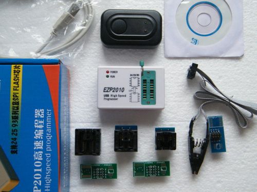 Usb programmer spi support 24 25 93 eeprom flash bios chip + test clip + sockets for sale