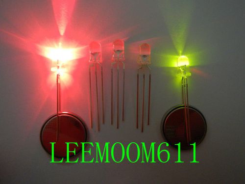 2000P,5mm 3-Pin Dual Bi-Color Red/Green Bright Led,3RG5