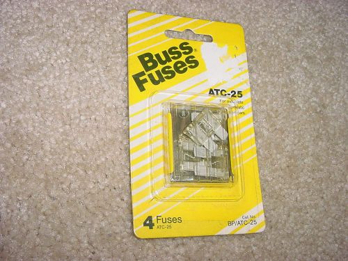 Buss ATC 25 Amp Automotive Blade Fuse 32 Volts DC 4 pc.