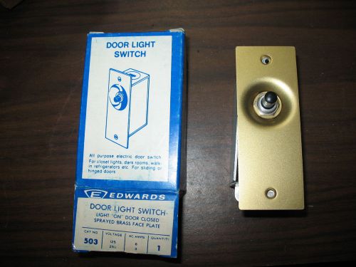 New Edwards 503 Door Light Switch with Sprayed Brass Faceplate