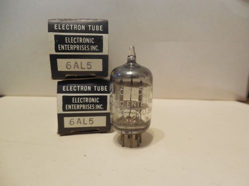 Electronic enterprises electronic electron vacuum tube 6al5 7 pin lot of 2 new for sale