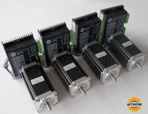 4pcs 23 Stepper motor 425oz/112MM/3A &amp; driver DM542 cnc cuting shipping to US