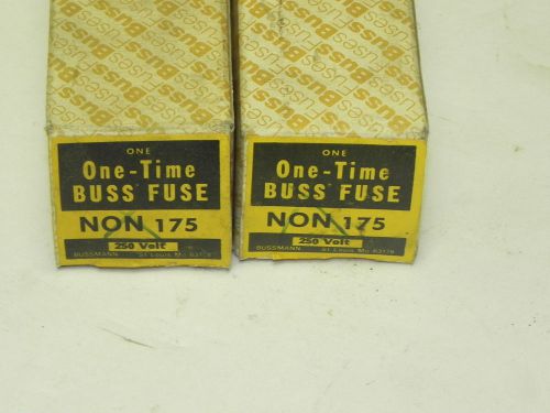 LOT OF 2 NIB BUSSMANN NON175 FUSE ONE-TIME 175AMP 250VOLT NON 175