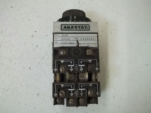 AGASTAT 7014AF TIMING RELAY 90-900SEC.+ 120V *USED*