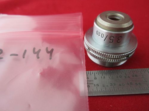 Microscope objective optics 3.5x leitz wetzlar germany #2-144 for sale