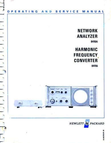 HEWLETT PACKARD MANUAL - HP 8410A 84111A NETWORK ANALYZER &amp; HARMONIC FREQ CONV