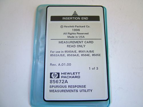 HP 85672A SPURIOUS RESPONSE MEASUREMENTS UTILITY FOR 8563E 8564E 8565E INV2