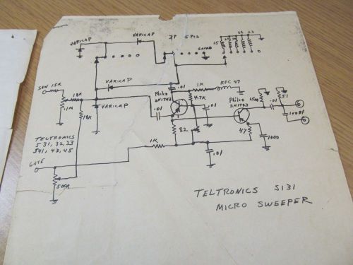 Teltronics s-131, s-145 portable plug-in sweep generator instruction sheet w sch for sale