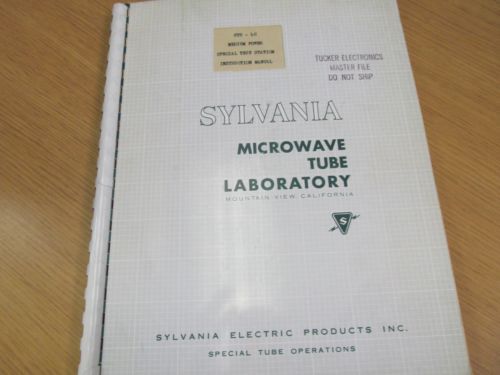 Sylvania STS-4C Medium Power Special Test Station Instruction Manual w/ Sc 44559