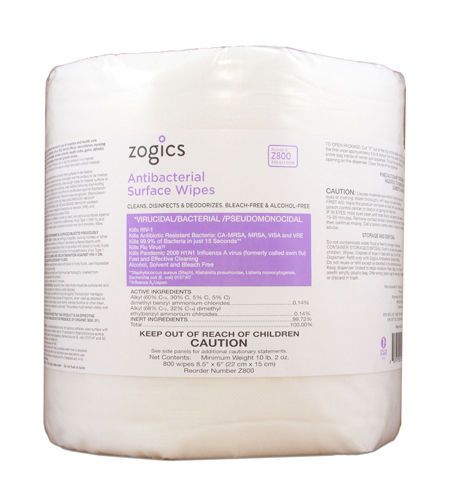 Zogics Antibacterial Wipes (4 rolls/case)