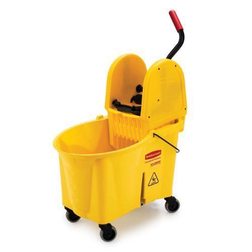 Rubbermaid Wavebrake Down Press Combo Mop Bucket - 10 Gal - Plastic - (757688yw)