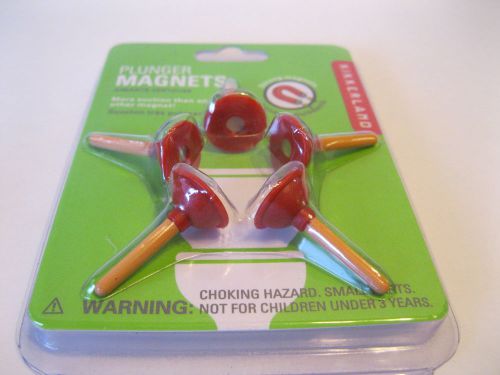 Set of 5 Vintage Kikkerland Strong Plunger Magnets NIP