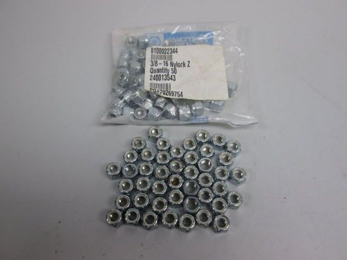 LOT 95 NEW FASTENAL 1137024 3/8IN-16 ZINC FINISH GRADE 2 NYLOCK LOCK NUT D265638