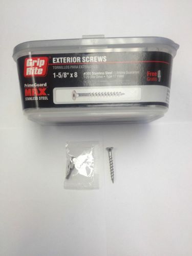 GripRite PrimeGuard Max Stainless Steel Exterior Screw  #8 x 1-5/8&#034; One Pound