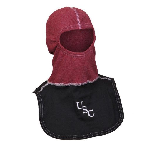 Garnet and black usc embroidered firefighter nomex blend flash hood, pac ii, new for sale