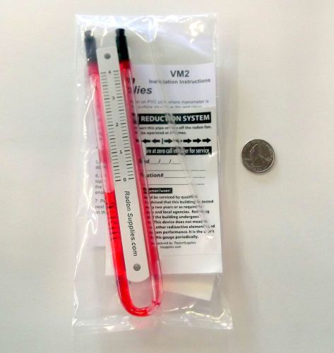 U-Tube Manometer Gauge - Radon System Vacuum Monitor - DynaMeter UTube VM2 gage