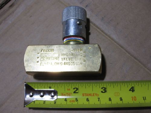 Parker F600B -11BP Hydraulic Flow Control Valve 2000 PSI 8GPM F600B