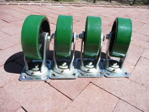 Swivel weldless steel casters (4) 6&#034; x 2&#034;  unused for sale