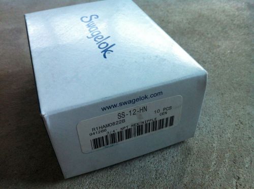 New - lot of 10 swagelok hex nipple 3/4&#034; mnpt x 3/4&#034; mnpt sst - ss-12-hn for sale