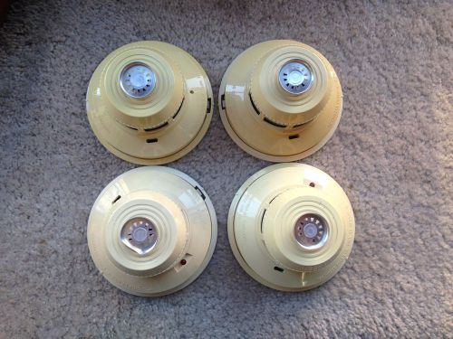 Lot of 4 System Sensor 2412TH Smoke detectors.