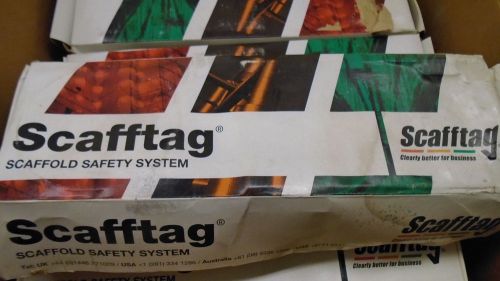 Scafftag sth132 safety tag plastic white holders 10 per box new lot of 15 for sale