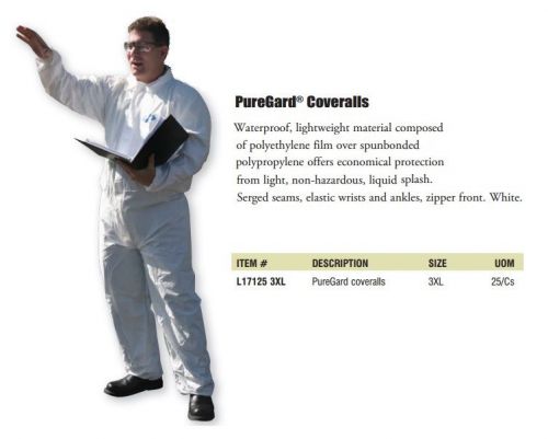 Puregard 17125 White Coverall 3XL - 25-Pack