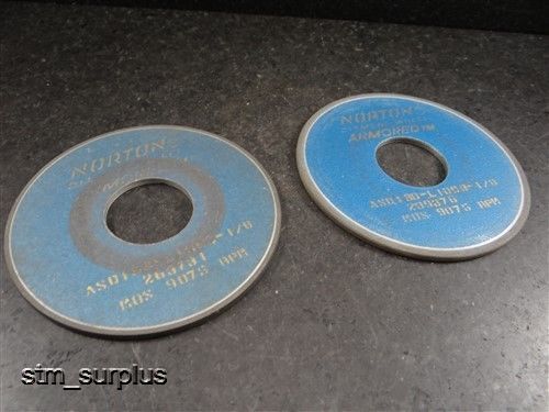 PAIR OF NORTON 4&#034; DIAMOND GRINDING WHEEL 1-1/4&#034; BORE ASD180-L100B-1/8