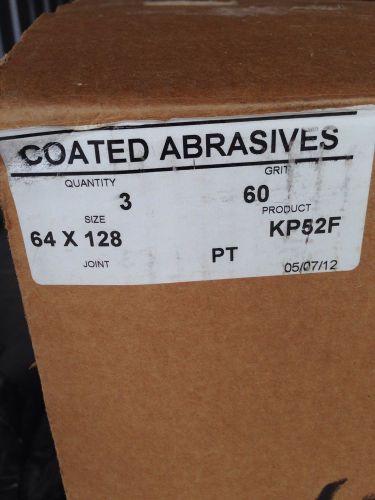 3 AWUKO COATED ABRASIVES SANDPAPER KP52F 64 X 128. GRIT 60. NEW.