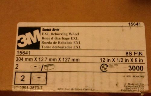 new 3M Scotch-Brite 12&#034; x 1/2&#034; x 5&#034; EXL Deburring Wheel 8S FIN fine 3000 RPM