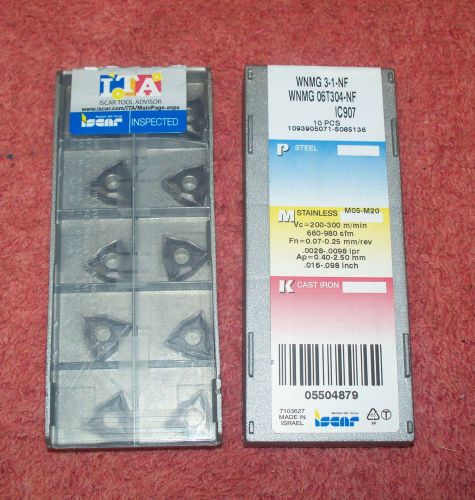 Iscar   carbide inserts  wnmg 3-1-nf      pack of 10       grade ic907 for sale