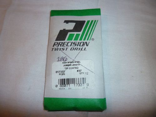 (186NEW PRECISION TWIST DRILL HIGH SPEED STEEL JOBBER LENGTH TIN COATED 01733