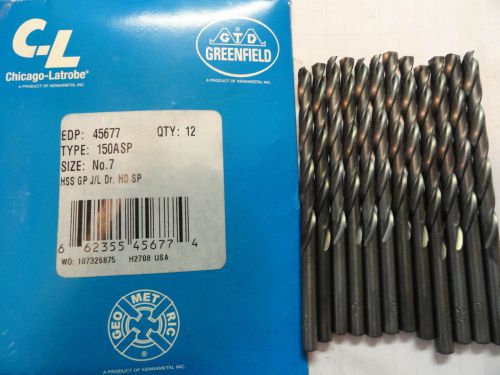 Chicago-Latrobe #7 Jobbers Length Drill Bits