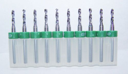 (10) - NEW #45 (.0820&#034;) Printed Circuit Board Drills (PCB) Kyocera Tycom