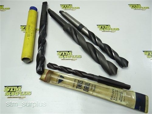 LOT OF 4 HSS MORSE TAPER TWIST DRILLS 39/64&#034; TO 1-3/16&#034; WITH 2MT &amp; 3MT MORSE