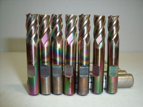 3/8&#034; 4 FL 3/4&#034; LOC x 2-1/2&#034; OAL COA12-2  WELDON Cobalt Rainbow TiCN End Mill