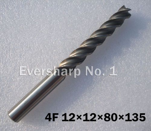 Lot 1pcs 4Flute Hss Long EndMills Cutting Dia 12mm Length 135mm Shank 12mm Mills